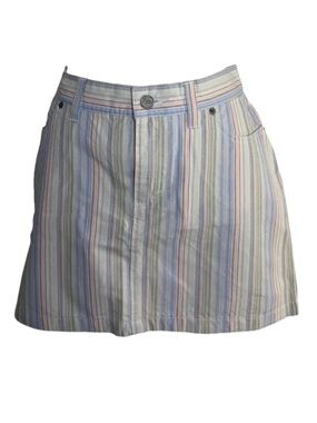 Vintage Y2K Roxy Striped Cotton Mini Skirt  Size 3 Low Rise Surf Preppy